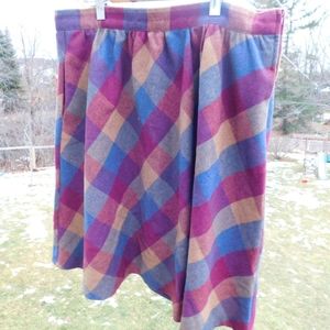 Modcloth Sunday Sojourn Midi Skirt in Warm Plaid